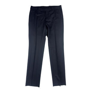 Ermenegildo Z Zegna Slim Fit Wool Trousers Striped Navy Size EU 48 | 32 W